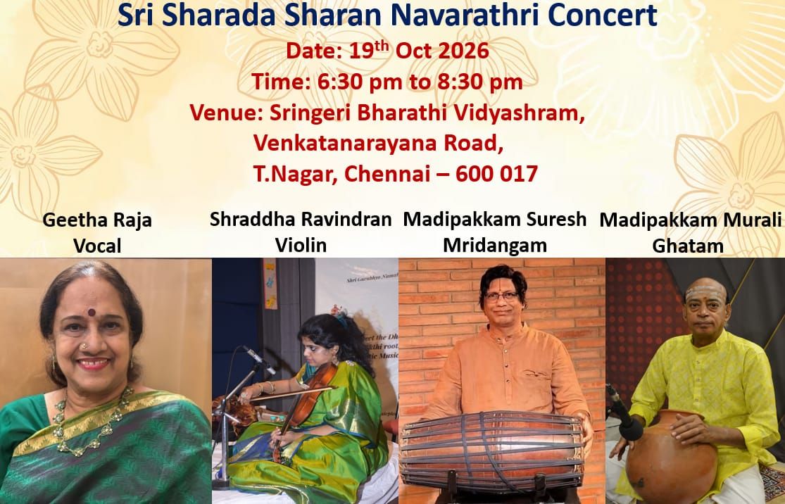 Concert 19 october 2026 Sri Sharada Sharan Navarathri Concert Upcoming 19 October